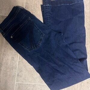 7 For All Mankind Dark Indigo Wide Leg Jeans